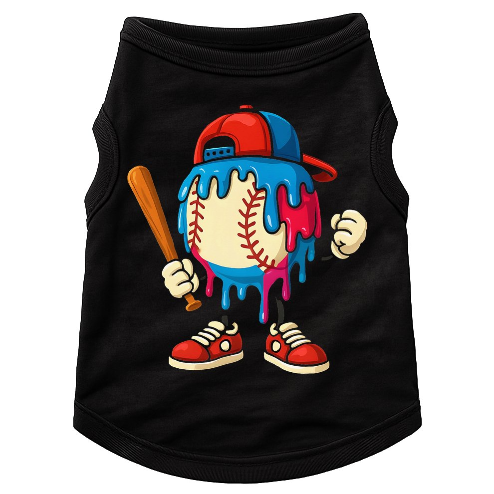 Baseball Drip Ice Cream Drip Sport Game Day Doggie Tank