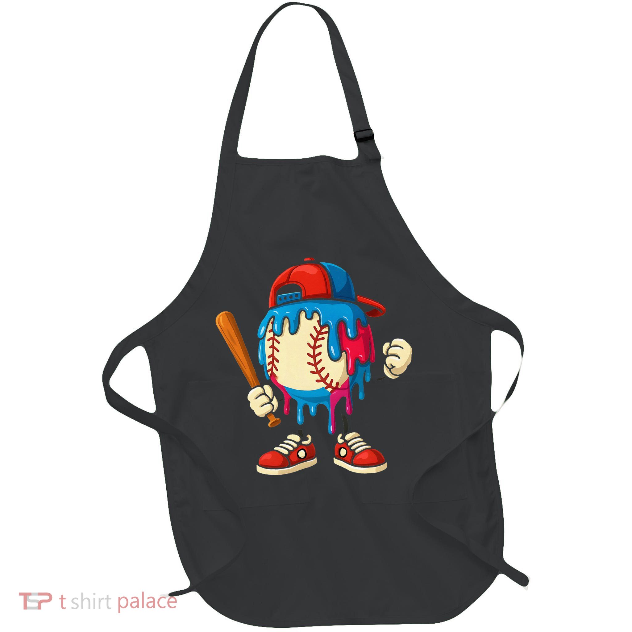 Baseball Drip Ice Cream Drip Sport Game Day Apron
