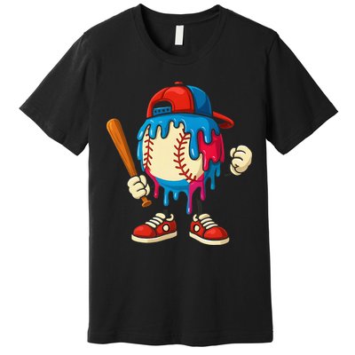 Baseball Drip Ice Cream Drip Sport Game Day Premium T-Shirt