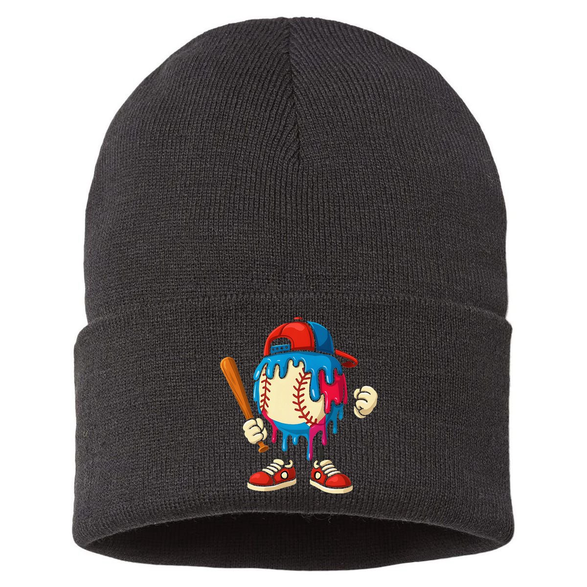 Baseball Drip Ice Cream Drip Sport Game Day Sustainable Knit Beanie