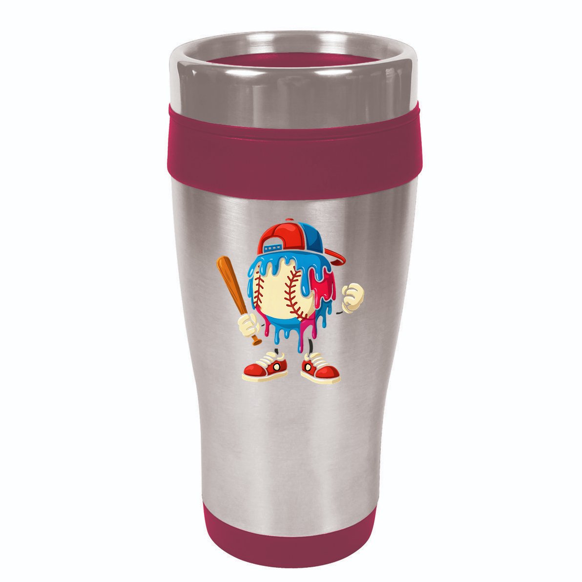 Baseball Drip Ice Cream Drip Sport Game Day 16oz Travel Tumbler