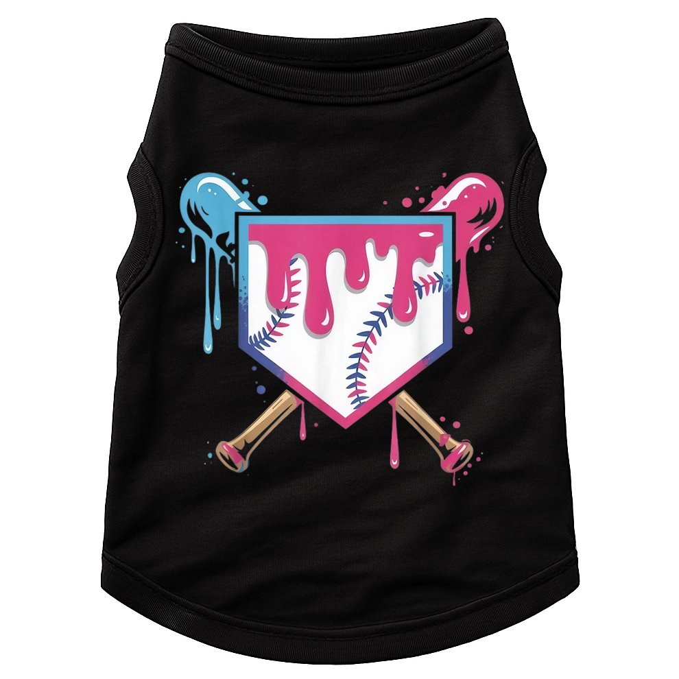Baseball Drip  Ice Cream Drip Bo.ys Baseball Doggie Tank