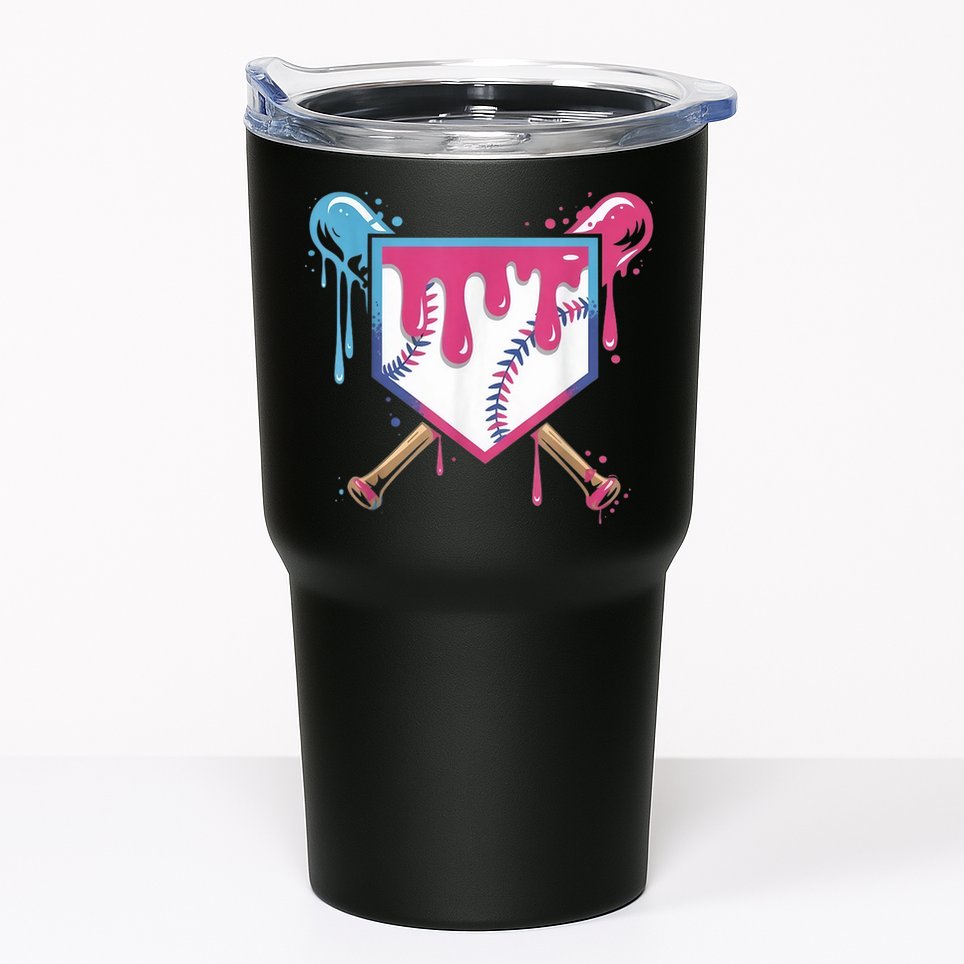 Baseball Drip  Ice Cream Drip Bo.ys Baseball Tumbler