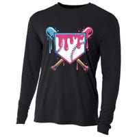 Baseball Drip  Ice Cream Drip Bo.ys Baseball Cooling Performance Long Sleeve Crew