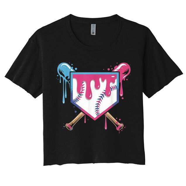 Baseball Drip  Ice Cream Drip Bo.ys Baseball Crop Top