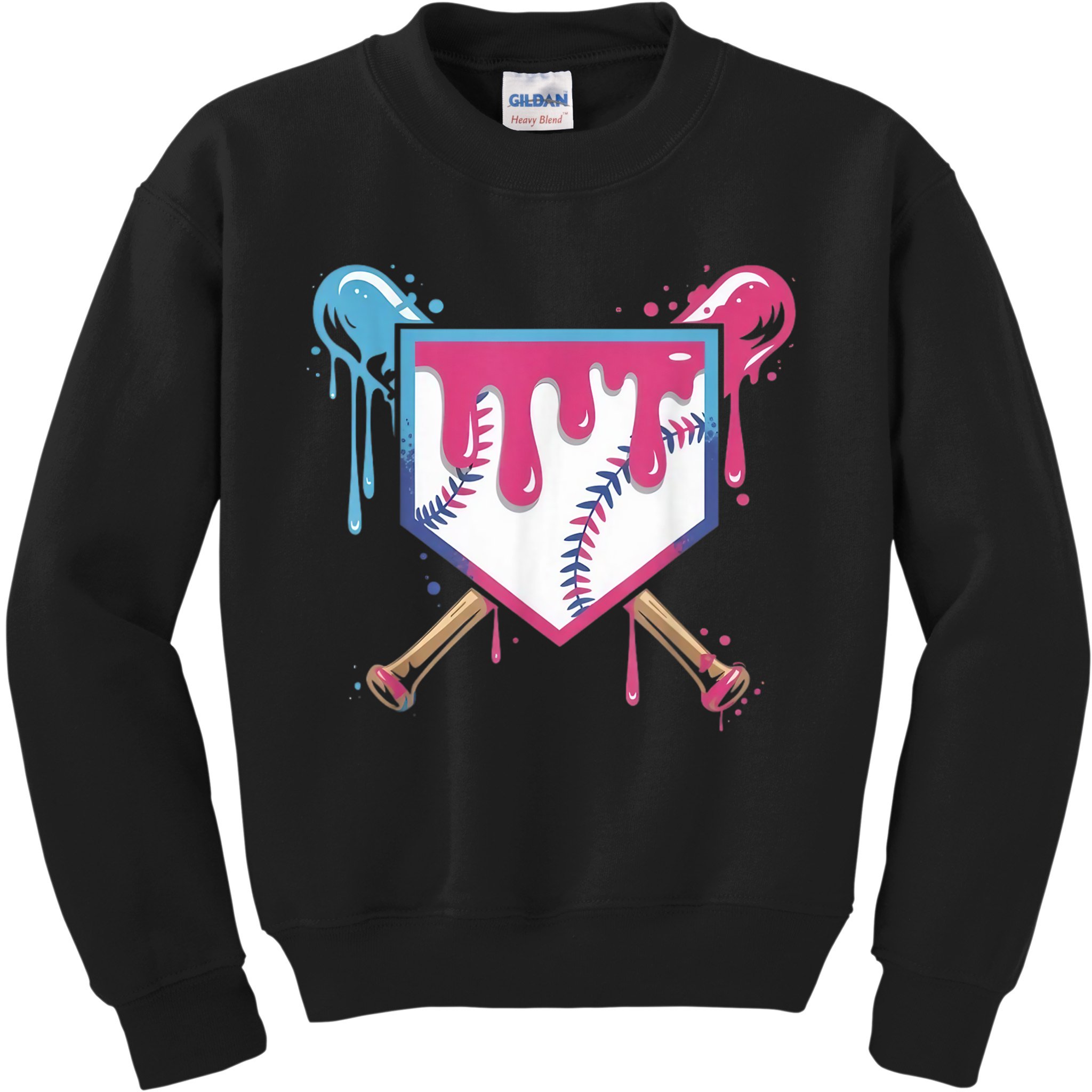 Baseball Drip  Ice Cream Drip Bo.ys Baseball Kids Sweatshirt