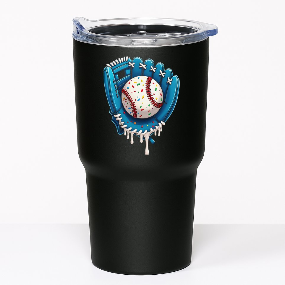 Baseball Drip Ice Cream Sprinkles Baseball Glove Tumbler