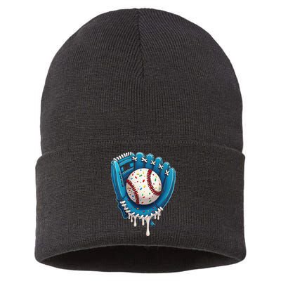 Baseball Drip Ice Cream Sprinkles Baseball Glove Sustainable Knit Beanie