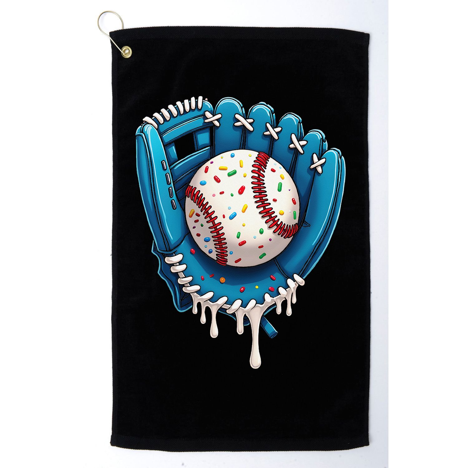Baseball Drip Ice Cream Sprinkles Baseball Glove Golf Towel