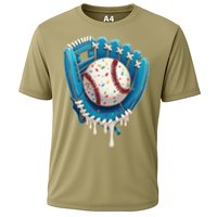 Baseball Drip Ice Cream Sprinkles Baseball Glove Cooling Performance Crew T-Shirt