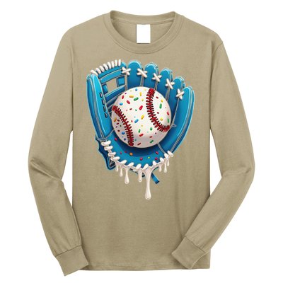 Baseball Drip Ice Cream Sprinkles Baseball Glove Long Sleeve Shirt