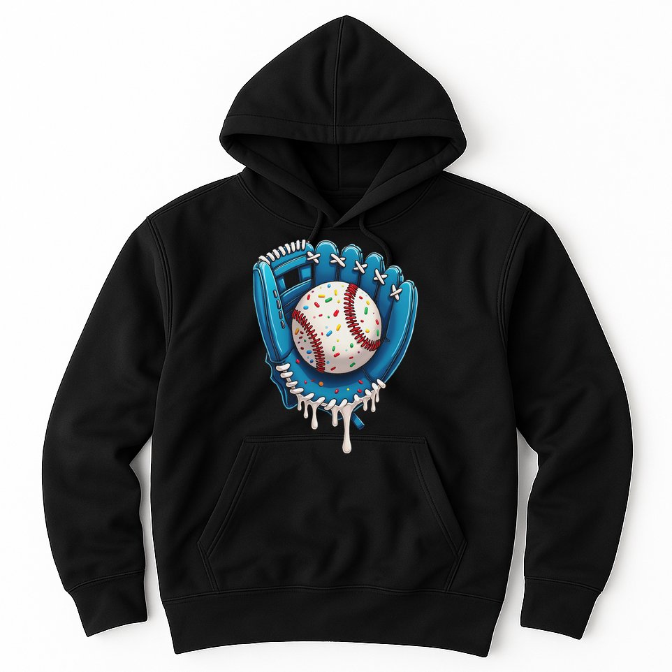 Baseball Drip Ice Cream Sprinkles Baseball Glove Hoodie