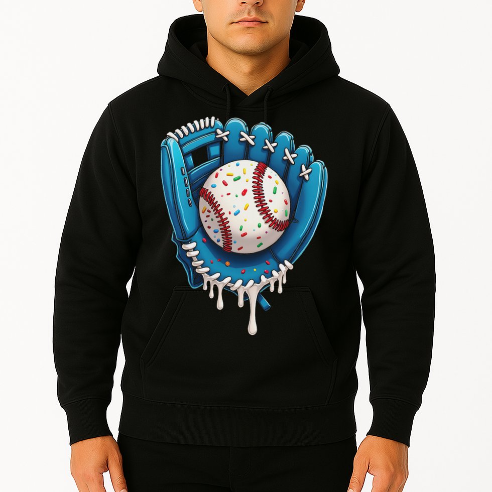 Baseball Drip Ice Cream Sprinkles Baseball Glove Hoodie