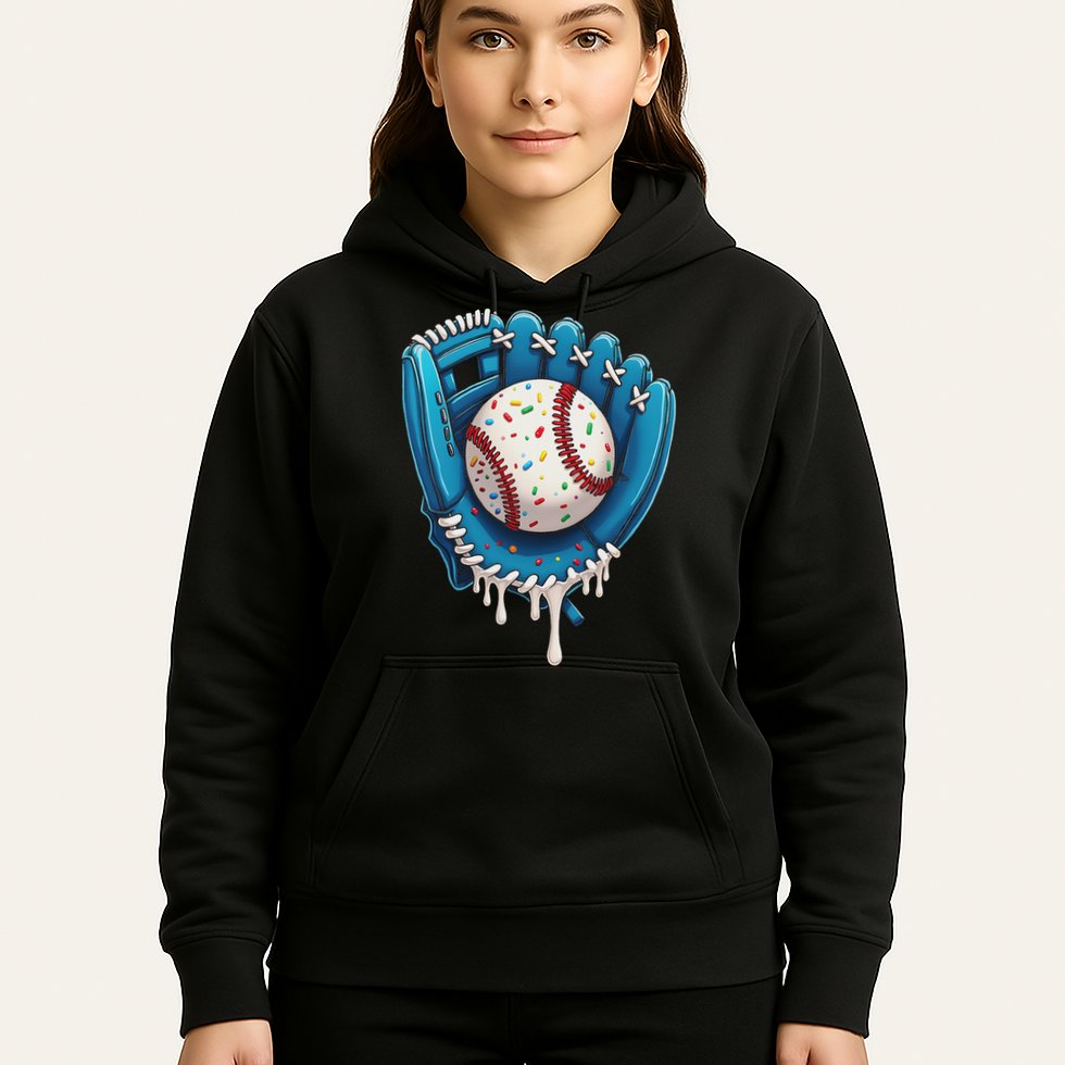 Baseball Drip Ice Cream Sprinkles Baseball Glove Hoodie