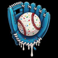 Baseball Drip Ice Cream Sprinkles Baseball Glove Hoodie