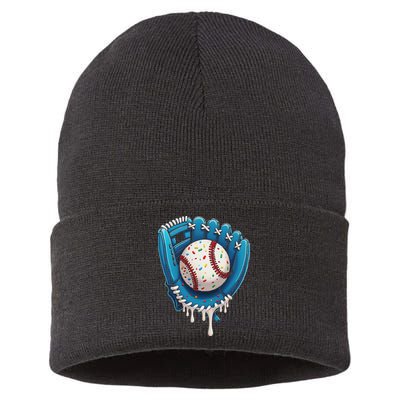 Baseball Drip Ice Cream Sprinkles Baseball Glove Sustainable Knit Beanie