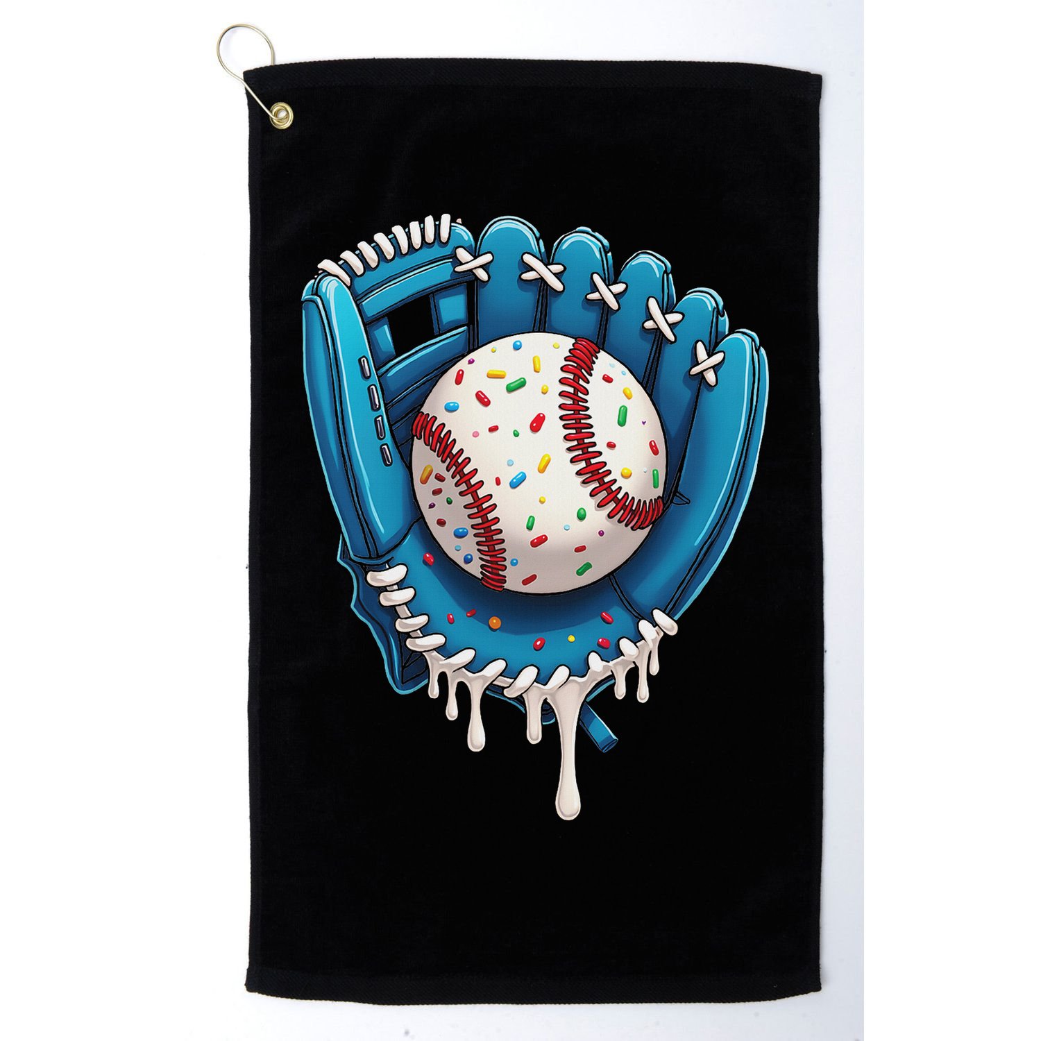 Baseball Drip Ice Cream Sprinkles Baseball Glove Golf Towel