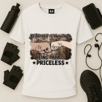 Being Dad Is An Honor Being Papa Is Priceless Father's Day Cooling Performance Crew T-Shirt