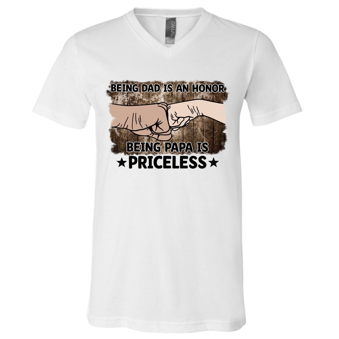 Being Dad Is An Honor Being Papa Is Priceless Father's Day V-Neck T-Shirt