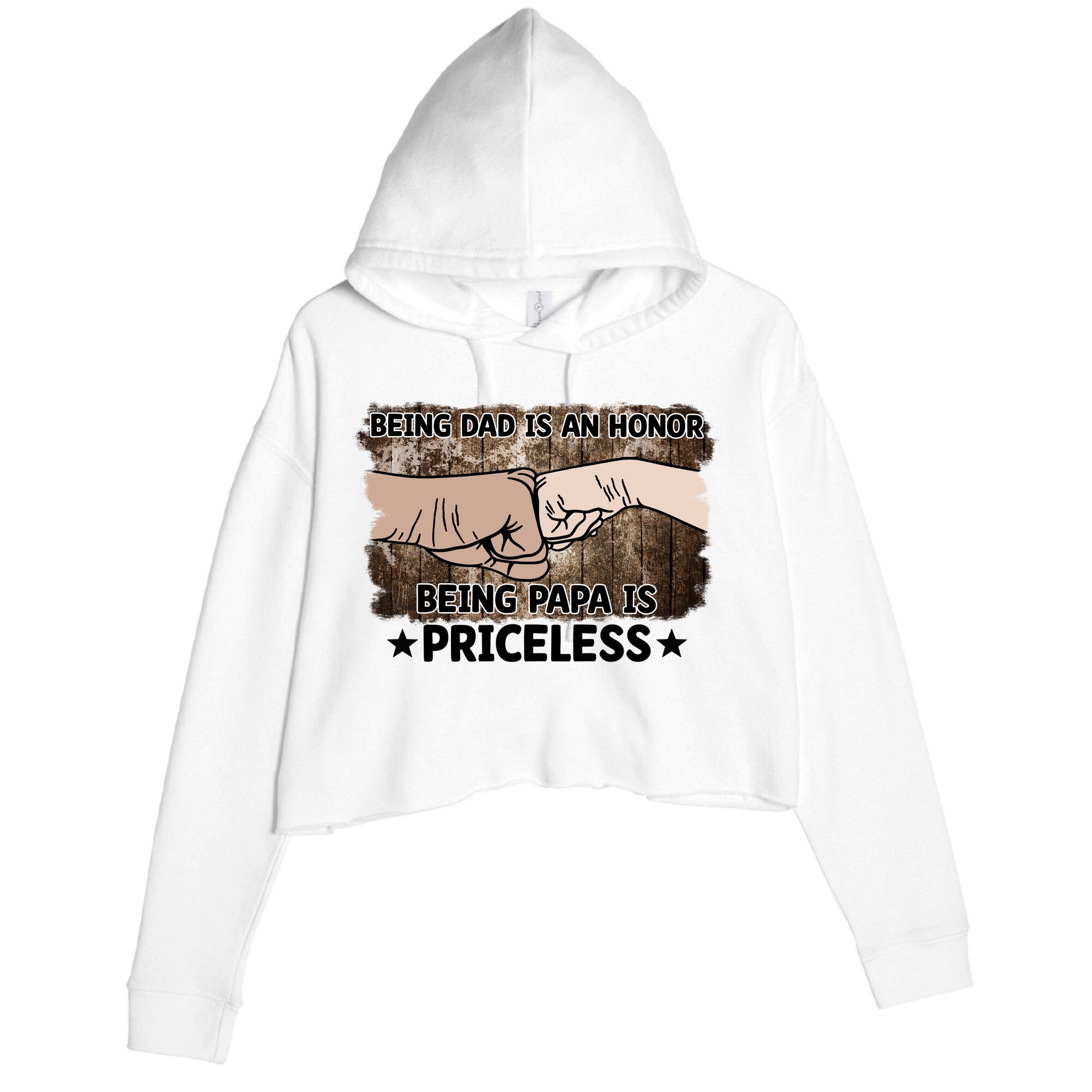 Being Dad Is An Honor Being Papa Is Priceless Father's Day Crop Fleece Hoodie