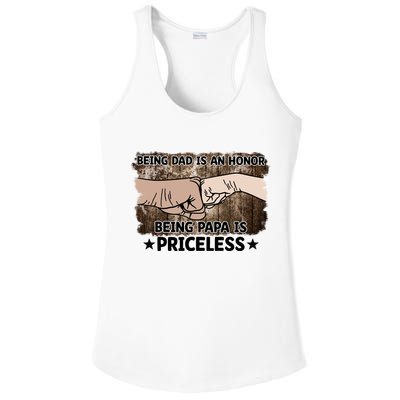 Being Dad Is An Honor Being Papa Is Priceless Father's Day Ladies PosiCharge Competitor Racerback Tank