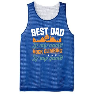 Best Dad Is My Name Funny Gift Bouldering Rock Climber Dad Gift Mesh Reversible Basketball Jersey Tank