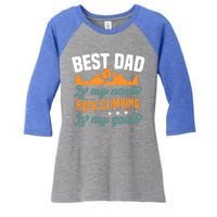 Best Dad Is My Name Funny Gift Bouldering Rock Climber Dad Gift Women's Tri-Blend 3/4-Sleeve Raglan Shirt