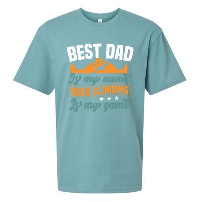 Best Dad Is My Name Funny Gift Bouldering Rock Climber Dad Gift Sueded Cloud Jersey T-Shirt