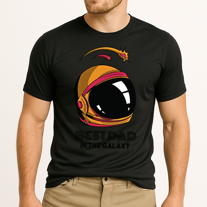 Best Dad In The Galaxy Astronaut Gift Cooling Performance Crew T-Shirt