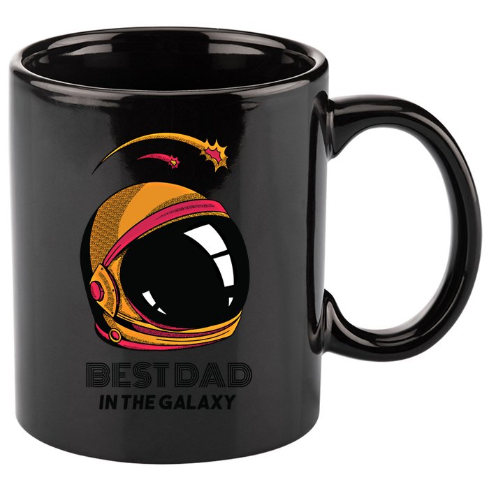 Best Dad In The Galaxy Astronaut Gift 11oz C Handle Ceramic Mug