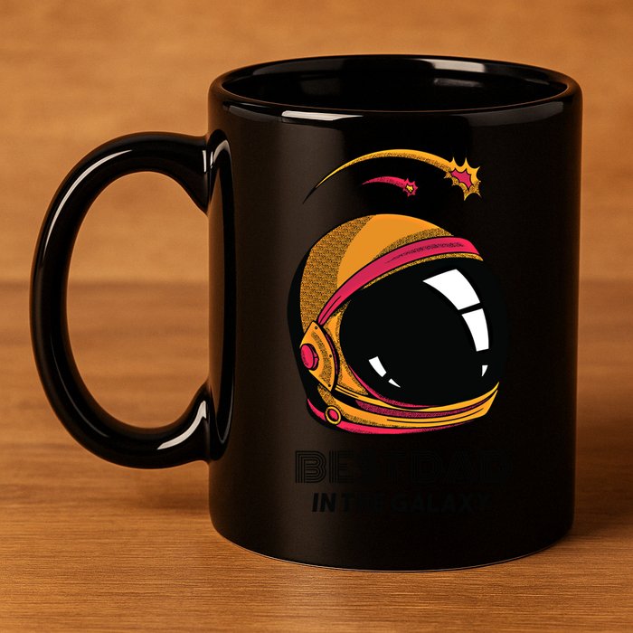 Best Dad In The Galaxy Astronaut Gift 11oz C Handle Ceramic Mug