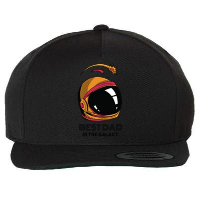 Best Dad In The Galaxy Astronaut Gift Wool Snapback Cap