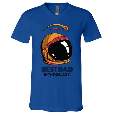 Best Dad In The Galaxy Astronaut Gift V-Neck T-Shirt