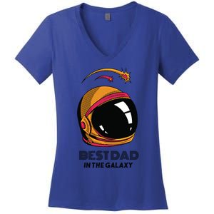 Best Dad In The Galaxy Astronaut Gift Women's V-Neck T-Shirt