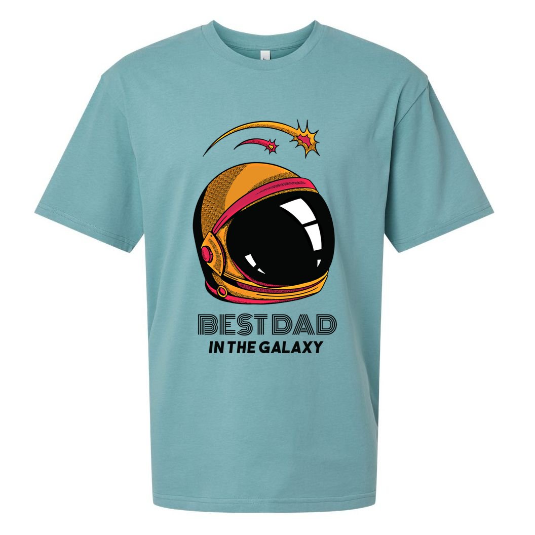 Best Dad In The Galaxy Astronaut Gift Sueded Cloud Jersey T-Shirt