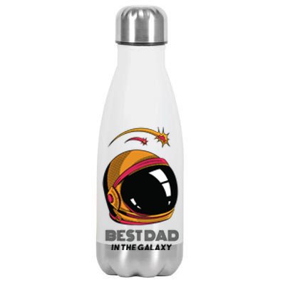 Best Dad In The Galaxy Astronaut Gift Stainless Steel Insulated Water Bottle