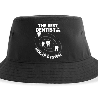 Best Dentist In The Molar System Design Funny Tooth Pun Sustainable Bucket Hat