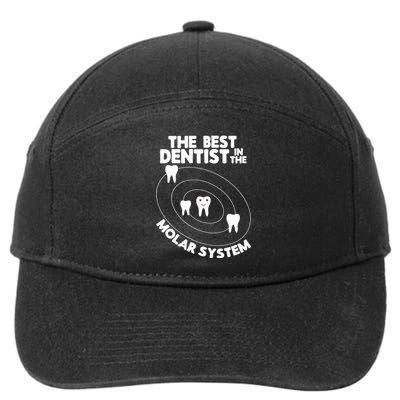 Best Dentist In The Molar System Design Funny Tooth Pun 7-Panel Snapback Hat