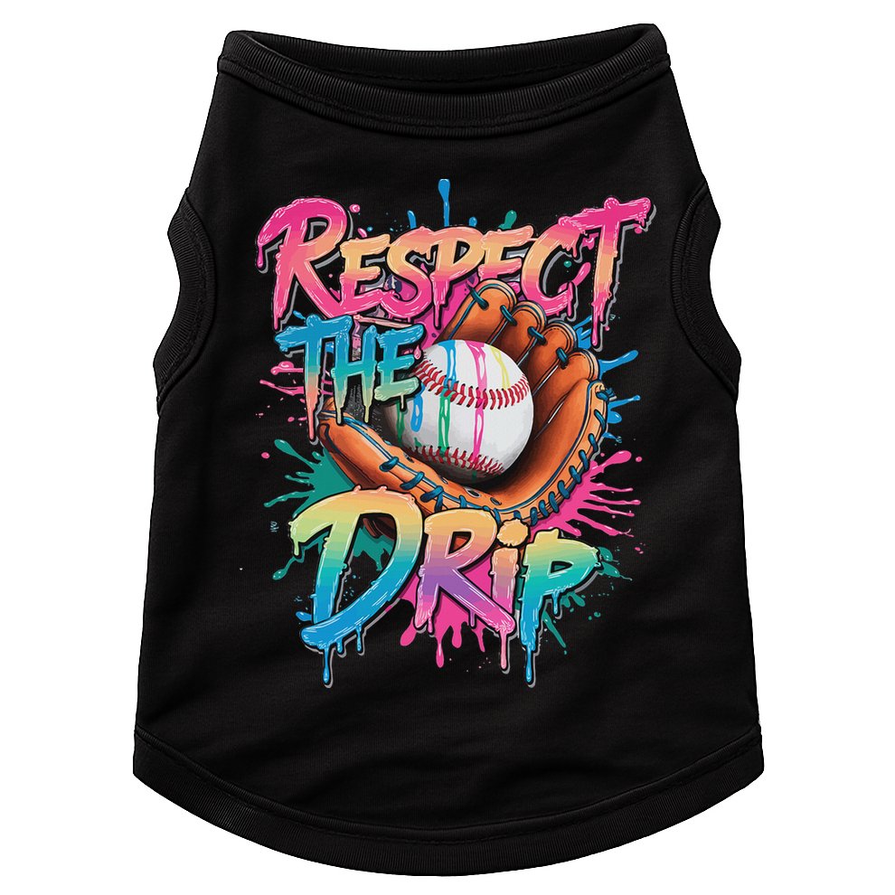 Baseball Drip Ice Cream Drip Respect The Drip Doggie Tank