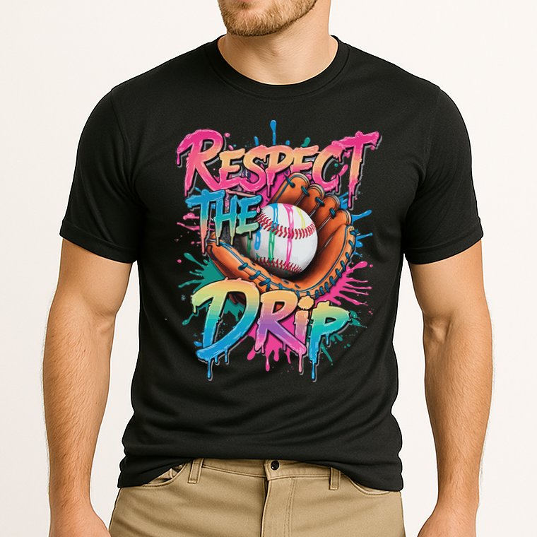 Baseball Drip Ice Cream Drip Respect The Drip Cooling Performance Crew T-Shirt