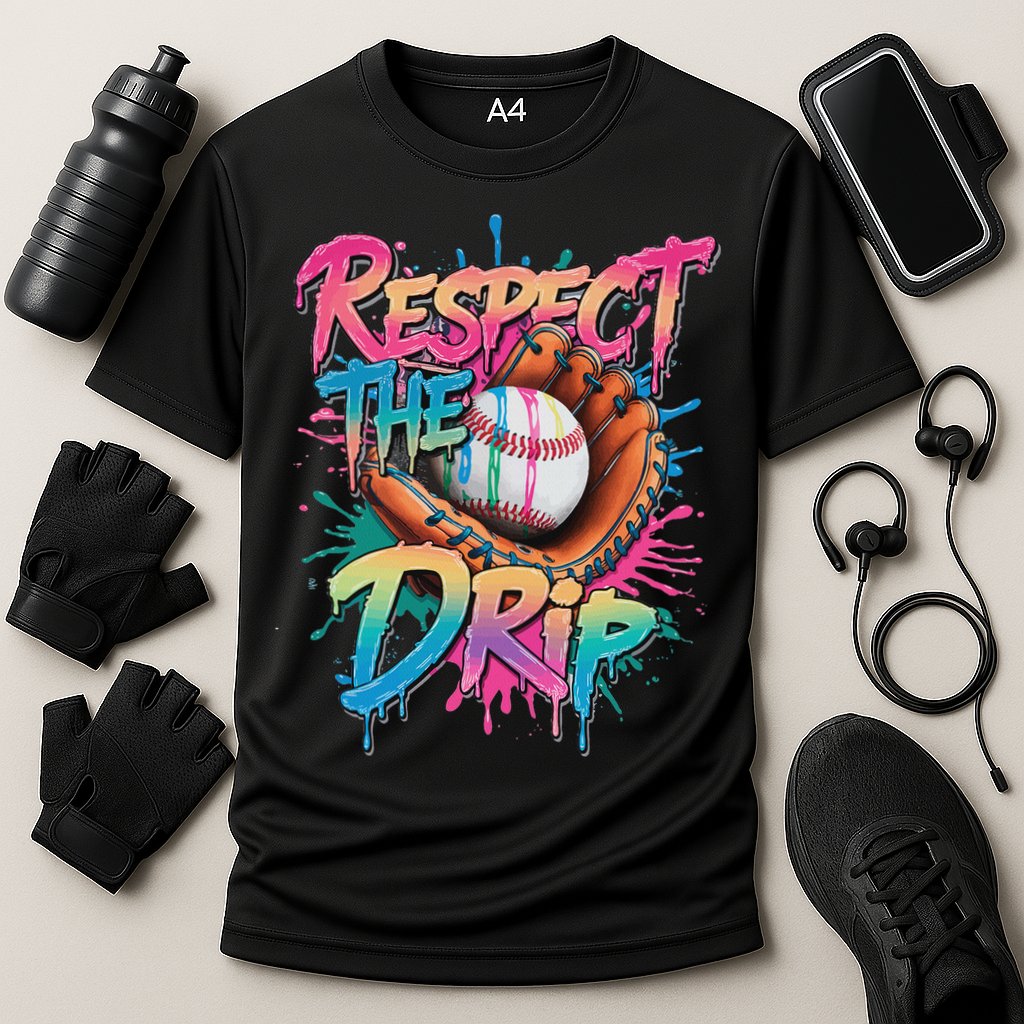 Baseball Drip Ice Cream Drip Respect The Drip Cooling Performance Crew T-Shirt