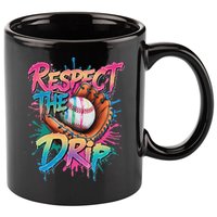 Baseball Drip Ice Cream Drip Respect The Drip 11oz C Handle Ceramic Mug