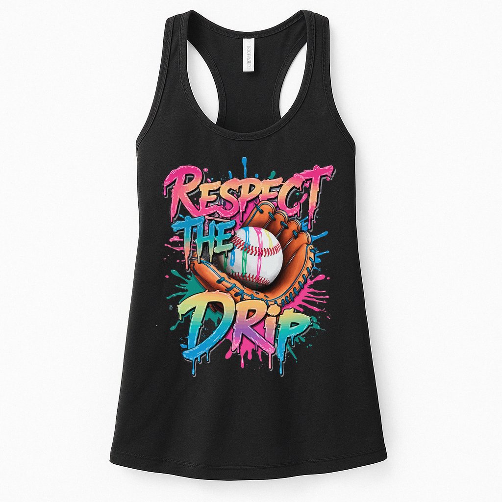 Baseball Drip Ice Cream Drip Respect The Drip Womens Tank Top