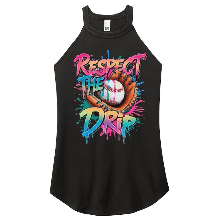 Baseball Drip Ice Cream Drip Respect The Drip Women's Perfect Tri Rocker Tank
