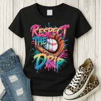 Baseball Drip Ice Cream Drip Respect The Drip Womens T-Shirt