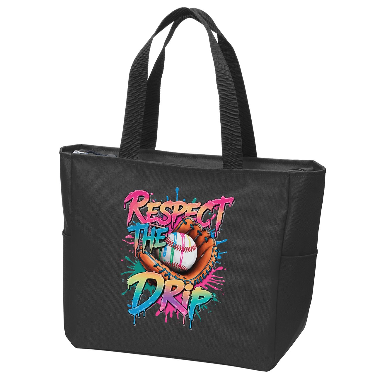 Baseball Drip Ice Cream Drip Respect The Drip Zip Tote Bag
