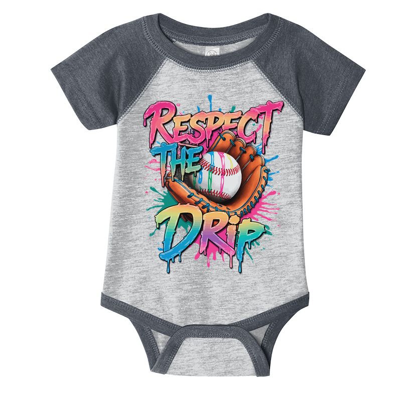 Baseball Drip Ice Cream Drip Respect The Drip Infant Baby Jersey Bodysuit