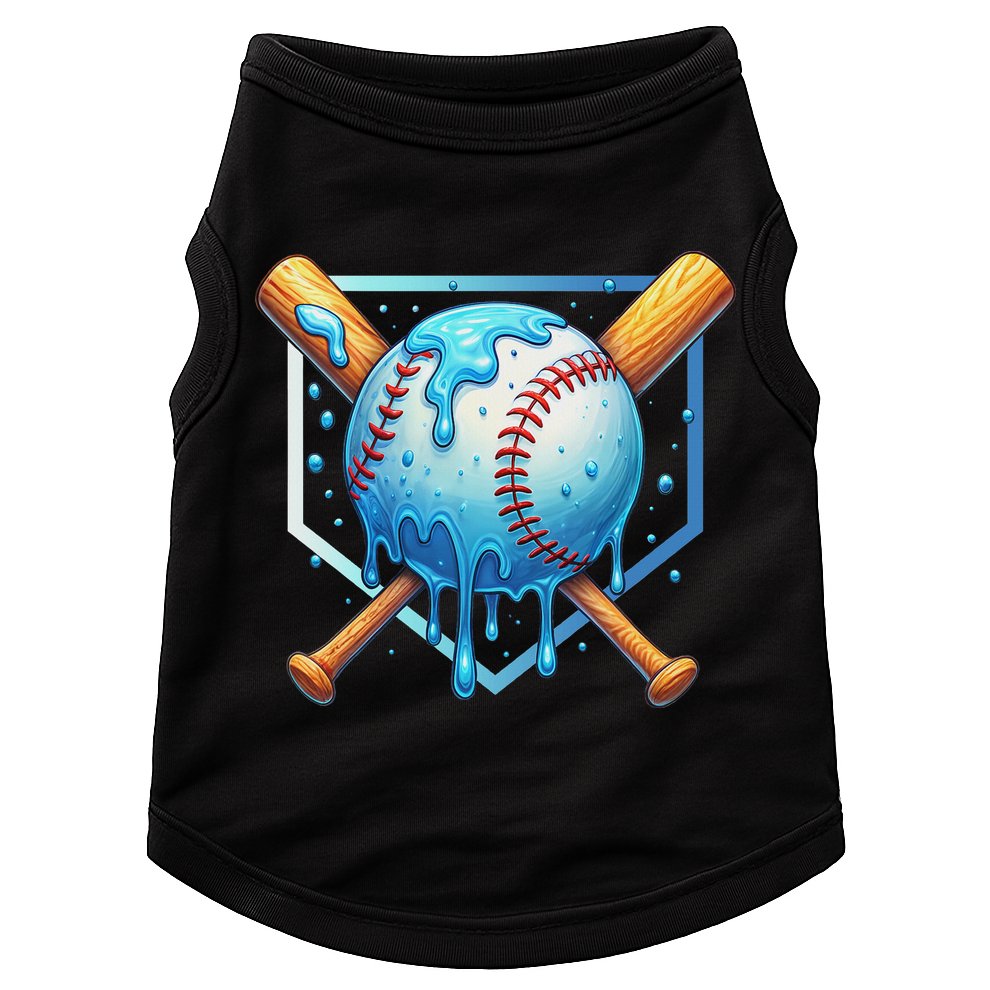 Baseball Dripping Ice Cream Drip Baseball Doggie Tank