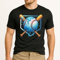 Baseball Dripping Ice Cream Drip Baseball Cooling Performance Crew T-Shirt