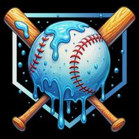 Baseball Dripping Ice Cream Drip Baseball Cooling Performance Crew T-Shirt